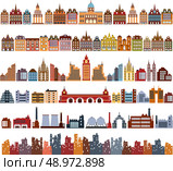 Variants of houses on a white background. Стоковая иллюстрация, агентство Ingram Publishing / Фотобанк Лори