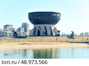 Beautiful view of the wedding palace of the city of Kazan on the river Kazanka. Russia (2022 год). Стоковое фото, фотограф Константин Лабунский / Фотобанк Лори