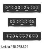 Countdown clock timer analog display mechanical time indicator black vector illustration. Стоковая иллюстрация, агентство Ingram Publishing / Фотобанк Лори