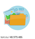 Icon of folder with pictures at flat design. Стоковая иллюстрация, агентство Ingram Publishing / Фотобанк Лори