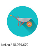 Garden wheelbarrow in flat design. Стоковая иллюстрация, агентство Ingram Publishing / Фотобанк Лори