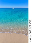 Majorca Cala Mesquida beach in Mallorca Balearic Islands of Spain. Стоковое фото, агентство Ingram Publishing / Фотобанк Лори