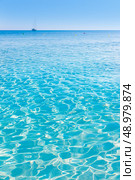 Majorca Cala Mesquida beach in Mallorca Balearic Islands of Spain. Стоковое фото, агентство Ingram Publishing / Фотобанк Лори