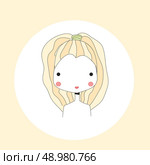 Horoscope Leo sign, girl head, vector illustration. Стоковая иллюстрация, агентство Ingram Publishing / Фотобанк Лори