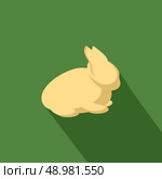 Rabbit icon with shadow in flat design. Стоковая иллюстрация, агентство Ingram Publishing / Фотобанк Лори