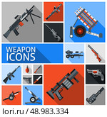 Weapon decorative icons set with machine gun grenade handgun isolated vector illustration. Стоковая иллюстрация, агентство Ingram Publishing / Фотобанк Лори