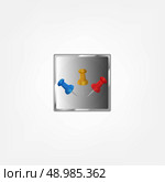pushpin on a white background. Стоковая иллюстрация, агентство Ingram Publishing / Фотобанк Лори