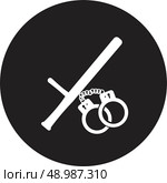 Vector illustration of isolated modern police icon. Стоковая иллюстрация, агентство Ingram Publishing / Фотобанк Лори
