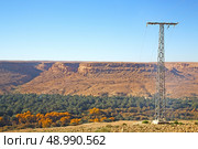   utility pole in africa morocco energy and distribution pylon. Стоковое фото, агентство Ingram Publishing / Фотобанк Лори