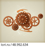 Vector grunge background in the style of steampunk. Стоковая иллюстрация, агентство Ingram Publishing / Фотобанк Лори