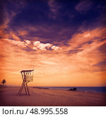 Almeria Mojacar beach lifeguard in Mediterranean sea of Spain. Стоковое фото, агентство Ingram Publishing / Фотобанк Лори