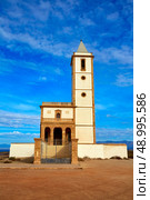 Almeria Cabo de Gata Salinas church in San Miguel Beach at Spain. Стоковое фото, агентство Ingram Publishing / Фотобанк Лори