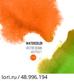 Abstract watercolor background. Hand drawn watercolor backdrop, texture, stain watercolors on wet paper. Vector illustration. Стоковая иллюстрация, агентство Ingram Publishing / Фотобанк Лори