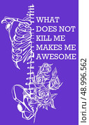 Quote Typographical poster with Human skeleton. Digital illustration. Quote Typographical Background with hand. Стоковая иллюстрация, агентство Ingram Publishing / Фотобанк Лори