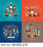 Music design concept set with jazz and symphonic flat icons isolated vector illustration. Music Design Concept Set. Стоковая иллюстрация, агентство Ingram Publishing / Фотобанк Лори