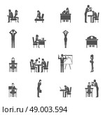 Depression sadness and desperation black icon set isolated vector illustration. Depression Icon Set. Стоковая иллюстрация, агентство Ingram Publishing / Фотобанк Лори