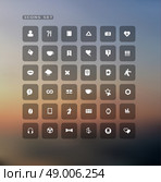 Set of web plat icons on blur background. Set of web icons. Стоковая иллюстрация, агентство Ingram Publishing / Фотобанк Лори