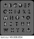 Geometric font. Creative Alphabet. Abstract  hipster font,  drawn by hand illustration. Стоковая иллюстрация, агентство Ingram Publishing / Фотобанк Лори