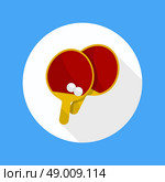 Ping pong table tennis rackets. Flat style. Стоковая иллюстрация, агентство Ingram Publishing / Фотобанк Лори
