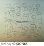 Vintage thin line labels set can be used for invitation, congratulation or website. Стоковая иллюстрация, агентство Ingram Publishing / Фотобанк Лори