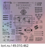 Thin linebusiness Infographics, plat elements. Options, diagram on blur landscape can be used for workflow layout, banner, step up options,  number options,  web template. Стоковая иллюстрация, агентство Ingram Publishing / Фотобанк Лори