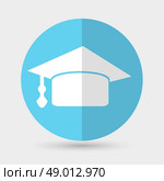 Graduation cap icon on a white background. Стоковая иллюстрация, агентство Ingram Publishing / Фотобанк Лори
