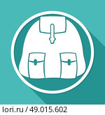 backpack icon on white circle with a long shadow. Стоковая иллюстрация, агентство Ingram Publishing / Фотобанк Лори
