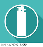 Icon lighter on white circle with a long shadow. Стоковая иллюстрация, агентство Ingram Publishing / Фотобанк Лори