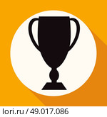 Icon Champions Cup on white circle with a long shadow. Стоковая иллюстрация, агентство Ingram Publishing / Фотобанк Лори