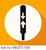 thermometer icon on white circle with a long shadow. Стоковая иллюстрация, агентство Ingram Publishing / Фотобанк Лори