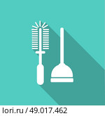 Icon Plunger with a long shadow. Стоковая иллюстрация, агентство Ingram Publishing / Фотобанк Лори