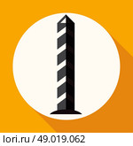 Icon Border post on white circle with a long shadow. Стоковая иллюстрация, агентство Ingram Publishing / Фотобанк Лори