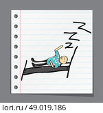 man dreams on the pillow, illustrator. Стоковая иллюстрация, агентство Ingram Publishing / Фотобанк Лори
