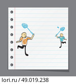 man playing tennis illustration. Стоковая иллюстрация, агентство Ingram Publishing / Фотобанк Лори