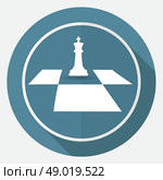 Icon Chess on white circle with a long shadow. Стоковая иллюстрация, агентство Ingram Publishing / Фотобанк Лори
