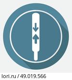 thermometer icon on white circle with a long shadow. Стоковая иллюстрация, агентство Ingram Publishing / Фотобанк Лори