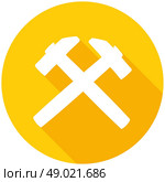 hammer icon with long shadow. Стоковое фото, агентство Ingram Publishing / Фотобанк Лори