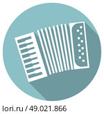long shadow flat icon of accordeon. Стоковая иллюстрация, агентство Ingram Publishing / Фотобанк Лори
