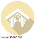 Pet dog house flat icon with long shadow. Стоковая иллюстрация, агентство Ingram Publishing / Фотобанк Лори