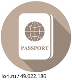 Passport icon a long shadow. Стоковая иллюстрация, агентство Ingram Publishing / Фотобанк Лори