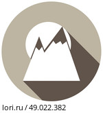 Mountain icon with a long shadow. Стоковая иллюстрация, агентство Ingram Publishing / Фотобанк Лори
