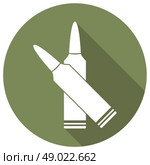 Icon ammo weapon on long shadow. Стоковая иллюстрация, агентство Ingram Publishing / Фотобанк Лори