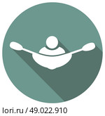 rowing icon on long shadow. Стоковая иллюстрация, агентство Ingram Publishing / Фотобанк Лори