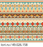 Aztec tribal pattern in stripes, vector illustration. Стоковая иллюстрация, агентство Ingram Publishing / Фотобанк Лори