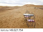 table and seat in  desert sahara morocco    africa yellow sand. Стоковое фото, агентство Ingram Publishing / Фотобанк Лори