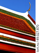 thailand abstract cross colors roof wat  palaces in the temple  bangkok  asia . Стоковое фото, агентство Ingram Publishing / Фотобанк Лори