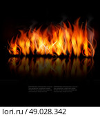 Fire vector on black background. Vector. Стоковая иллюстрация, агентство Ingram Publishing / Фотобанк Лори