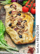 Shawarma. baked in the oven meat shawarma with vegetables in a rustic style.The image is tinted. Стоковое фото, агентство Ingram Publishing / Фотобанк Лори