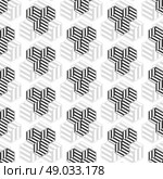 Seamless pattern with cubes. Repeating modern stylish geometric background. Simple abstract monochrome vector texture.. Seamless pattern with cubes. Repeating modern stylish geometric background. Simple abstract monochrome vector texture. Стоковая иллюстрация, агентство Ingram Publishing / Фотобанк Лори