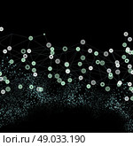 Molecules Concept of neurons, black background for communication, science vector illustration. Стоковая иллюстрация, агентство Ingram Publishing / Фотобанк Лори